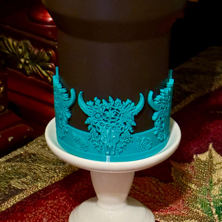 Bull Horns with Flowers Tumbler Boot, Rodeo Cup Sleeve, fits your Stanley and HydroJug Tumblers, Unique Gift, custom colors