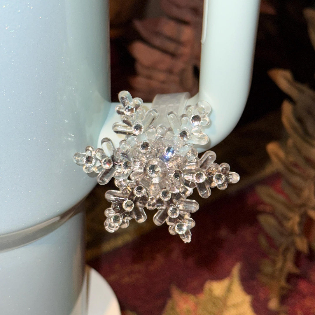 Beautiful Snowflake Cup Handle Clip Magnetic Tumbler Charm Accessory, fit 20/30 or 40 oz tumblers, unique gift