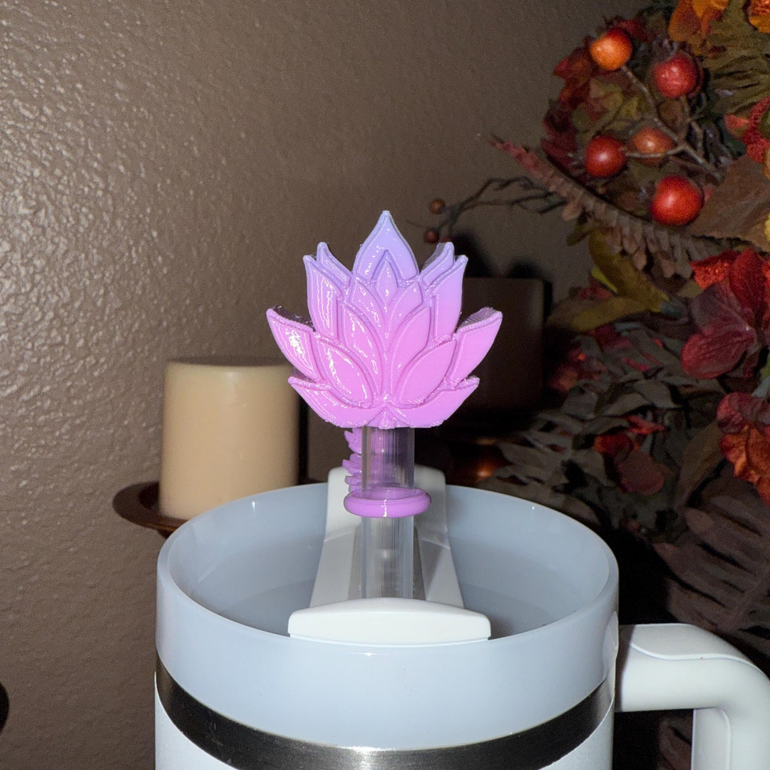 Beautiful Spring Pastel Floral Lotus Flower Tumbler Boot, Straw Topper, Tumbler Boot Sleeve, fits your Stanley Tumblers