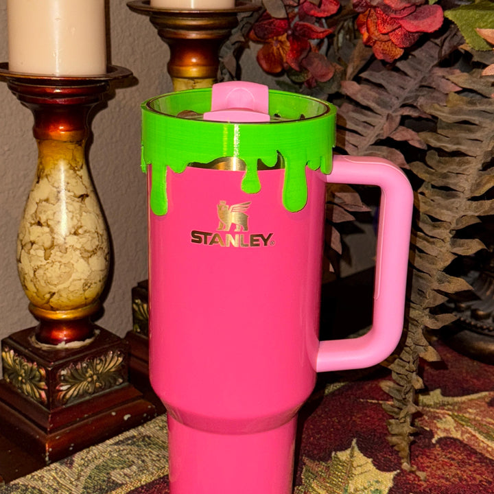Slime drips Lid Halo Bangle and Boot for Stanley tumblers, Neon Lime Green, Tumbler Sleeves, BEST SELLER
