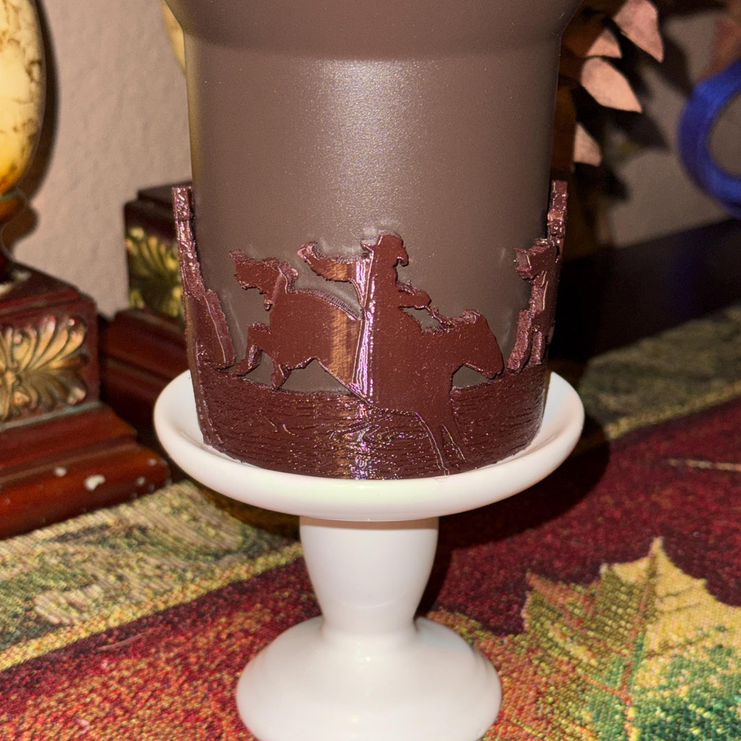 Cowboy and Horse Tumbler Boot, Bronco Riding Rodeo Cup Sleeve, fits your Stanley Hydrojug Tumblers, Unique Gift, custom colors
