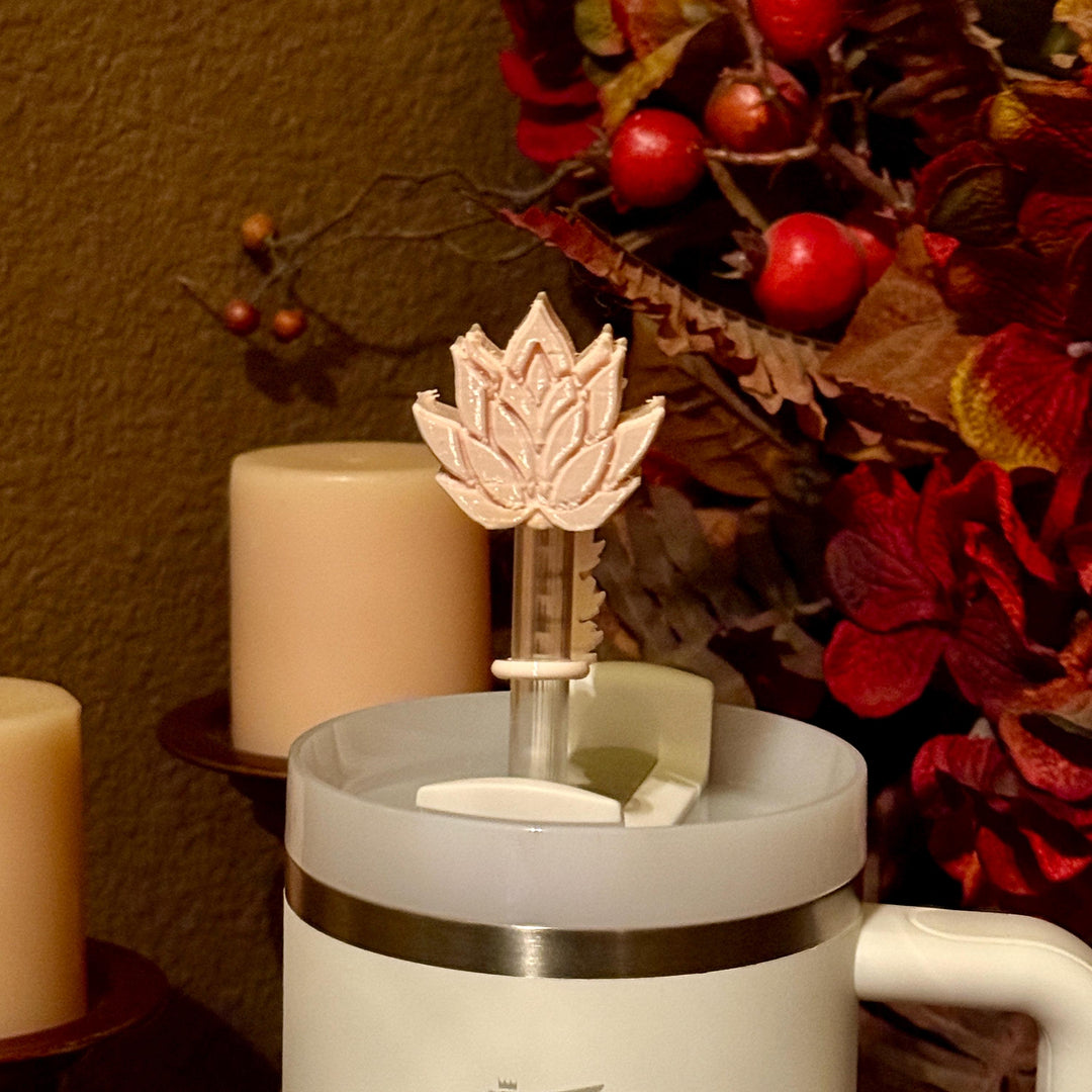 Beautiful Beige for the Apricot Palms Flower Tumbler Boot or Topper, Tumbler Boot Sleeve, straw topper, fits your Stanley Tumbler