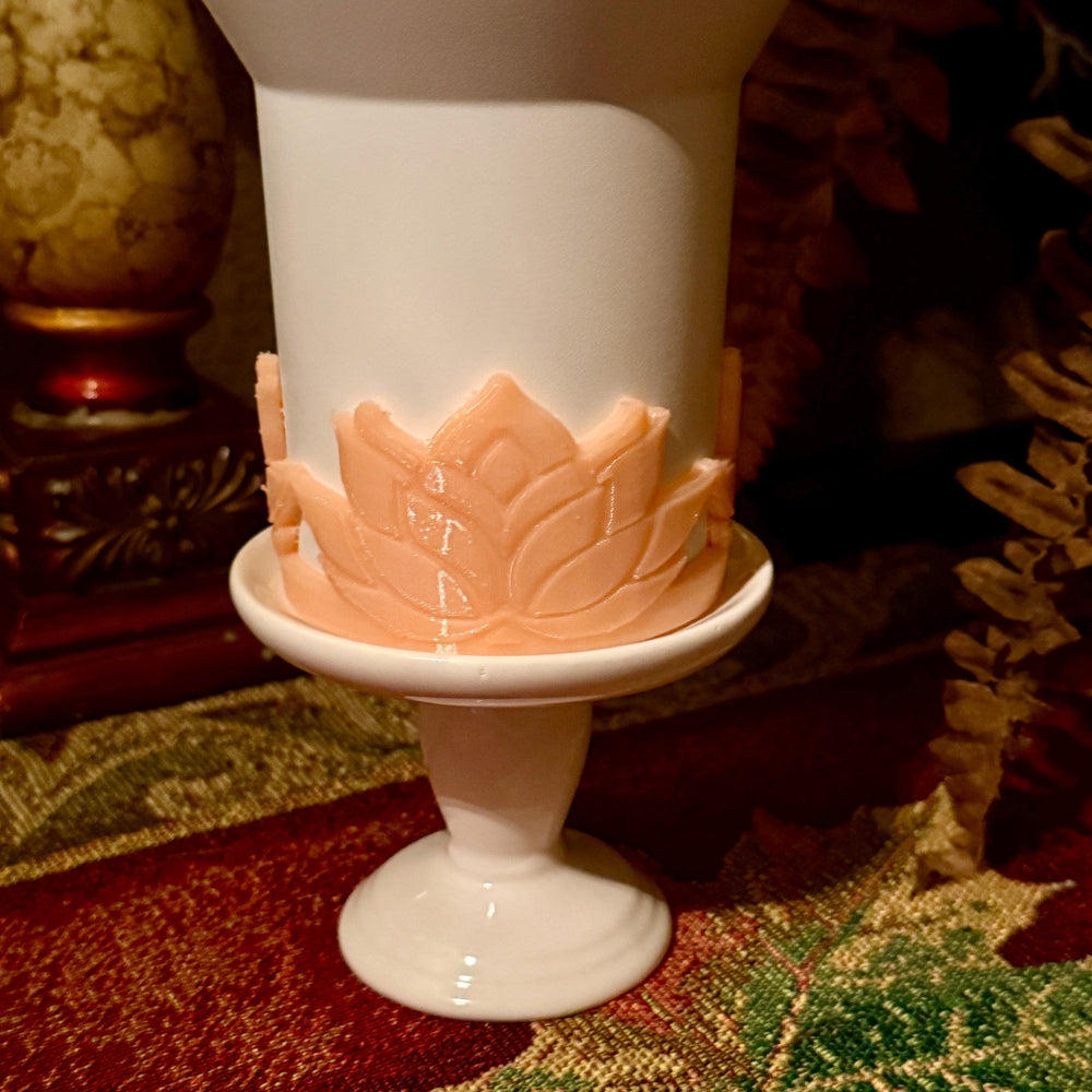 Beautiful Apricot Palms Flower Tumbler Boot or Topper, Tumbler Boot Sleeve, straw topper, fits your Stanley Tumbler