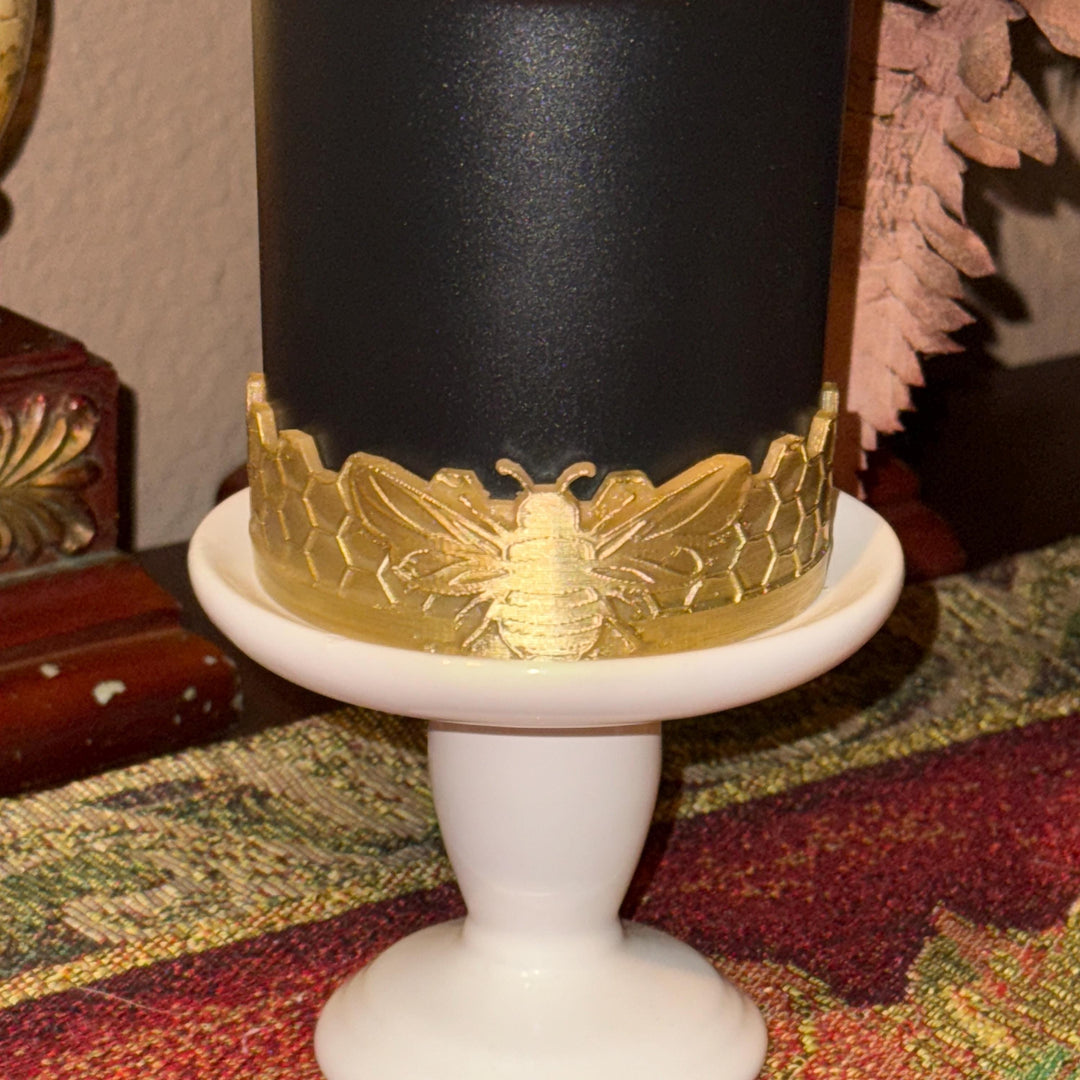 Bee Honeycomb Tumbler Boot or Halo Bangle, Tumbler Boot Sleeve, Unique Gift gold accents
