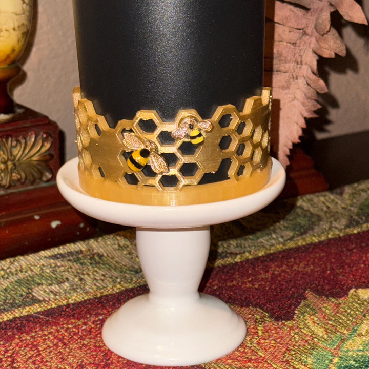 Bee Honeycomb Tumbler Boot or Halo Bangle, Tumbler Boot Sleeve, Unique Gift gold accents