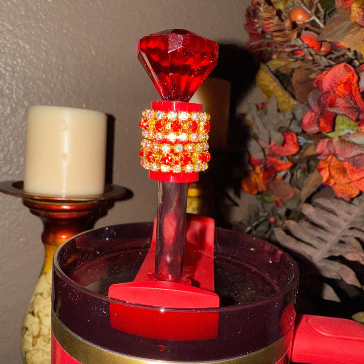 Scarlet Fancy Rhinestone Princess Accessory Collection, Stanley tumblers Crown Topper, Royal Queen Halo Bling Bangle Band Boot Straw magnets