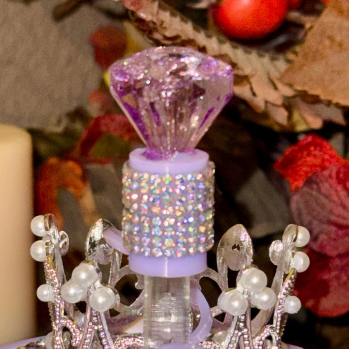 Lavender Iridescent Rhinestone Royal Princess Accessory Collection for Stanley tumblers, Princess Crown Topper Bling Bangle Band