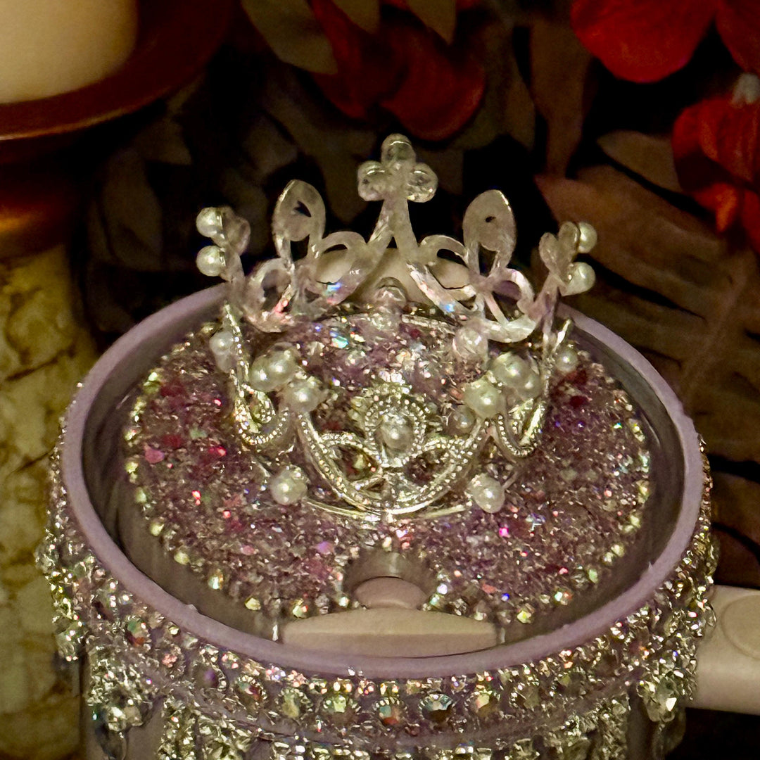 Lavender Iridescent Rhinestone Royal Princess Accessory Collection for Stanley tumblers, Princess Crown Topper Bling Bangle Band