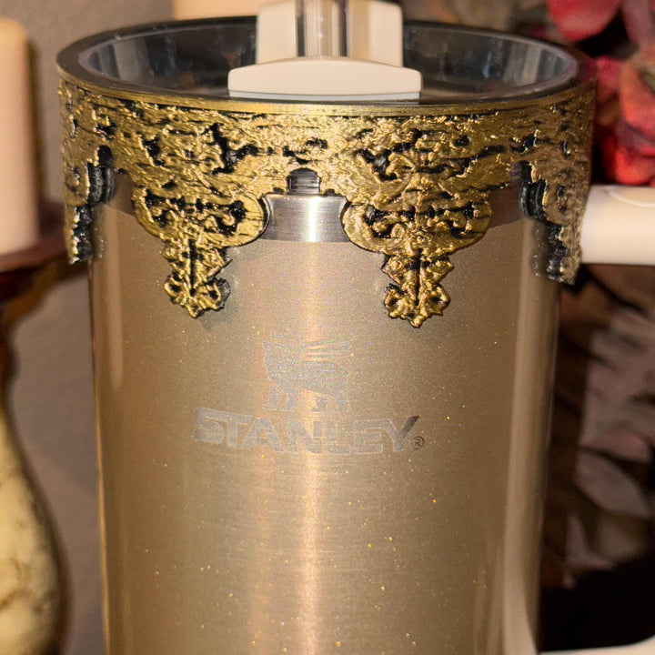 Fancy Detailed Princess Queen Tumbler Boot, Halo, Deluxe Crown and Straw Topper Collection, fits Stanley Tumblers, Unique Gift