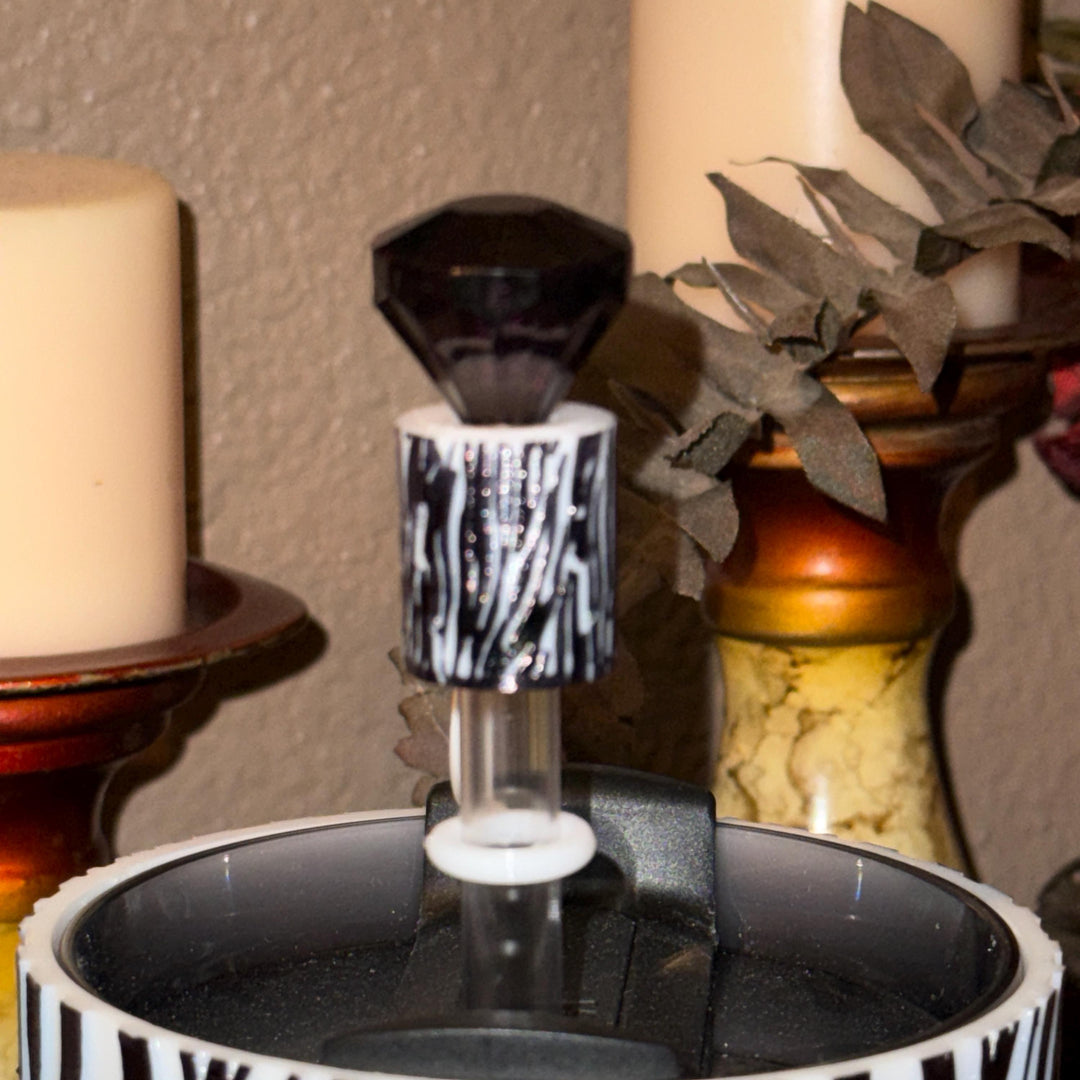 Zebra stripe Tumbler Boot Halo Choker or straw topper, fits your 20/30 or 40 oz Stanley