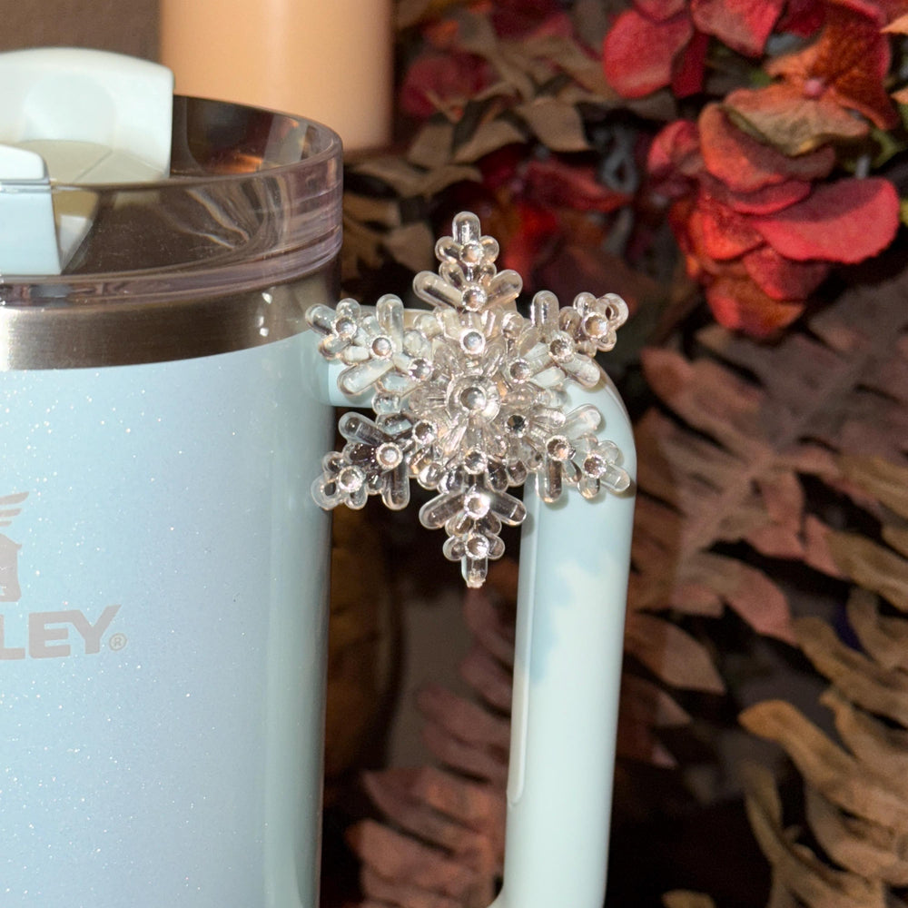 Beautiful Snowflake Cup Handle Clip Magnetic Tumbler Charm Accessory, fit 20/30 or 40 oz tumblers, unique gift