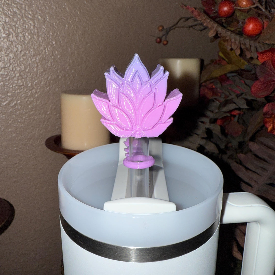 Beautiful Spring Pastel Floral Lotus Flower Tumbler Boot, Straw Topper, Tumbler Boot Sleeve, fits your Stanley Tumblers