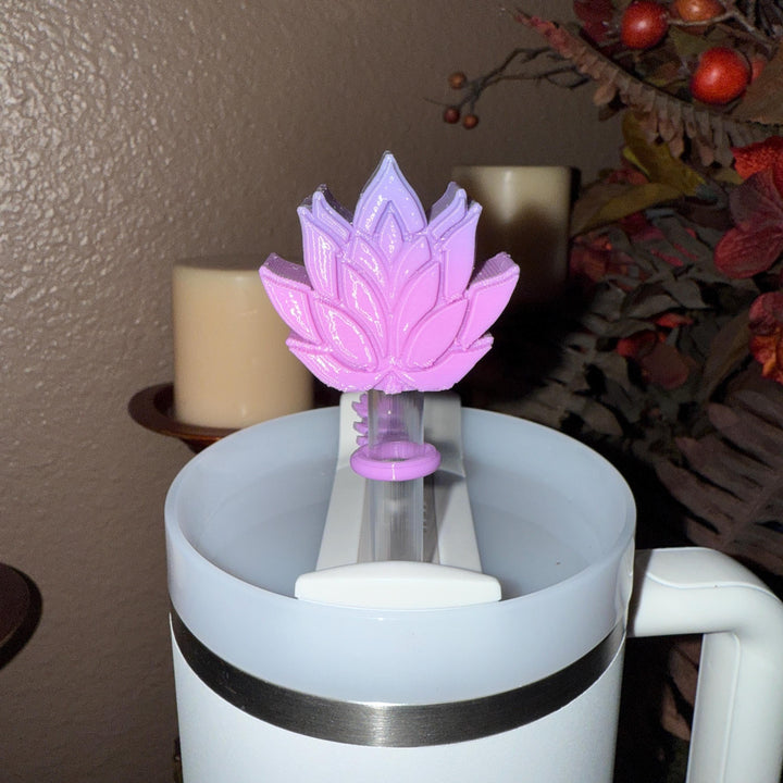 Beautiful Spring Pastel Floral Lotus Flower Tumbler Boot, Straw Topper, Tumbler Boot Sleeve, fits your Stanley Tumblers