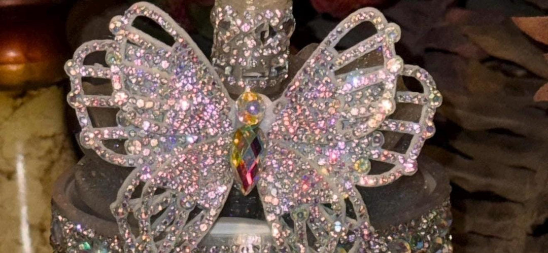 Flat Fancy Irridescent Rhinestone Tumbler Princess Collection emblished with colorful rhinestones, Stanley tumbler accessories, unique gift, silver