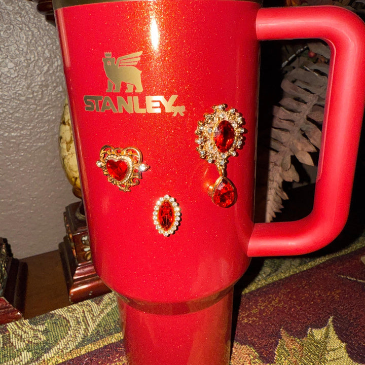 Scarlet Fancy Rhinestone Princess Accessory Collection, Stanley tumblers Crown Topper, Royal Queen Halo Bling Bangle Band Boot Straw magnets