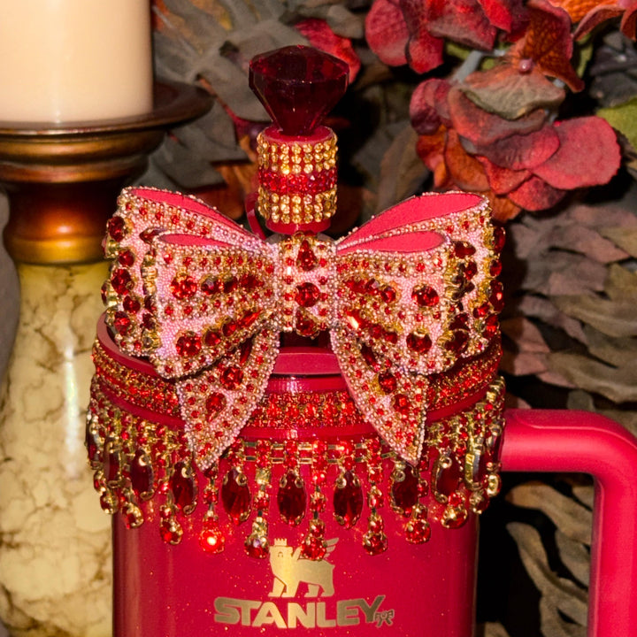 Scarlet Fancy Rhinestone Princess Accessory Collection, Stanley tumblers Crown Topper, Royal Queen Halo Bling Bangle Band Boot Straw magnets