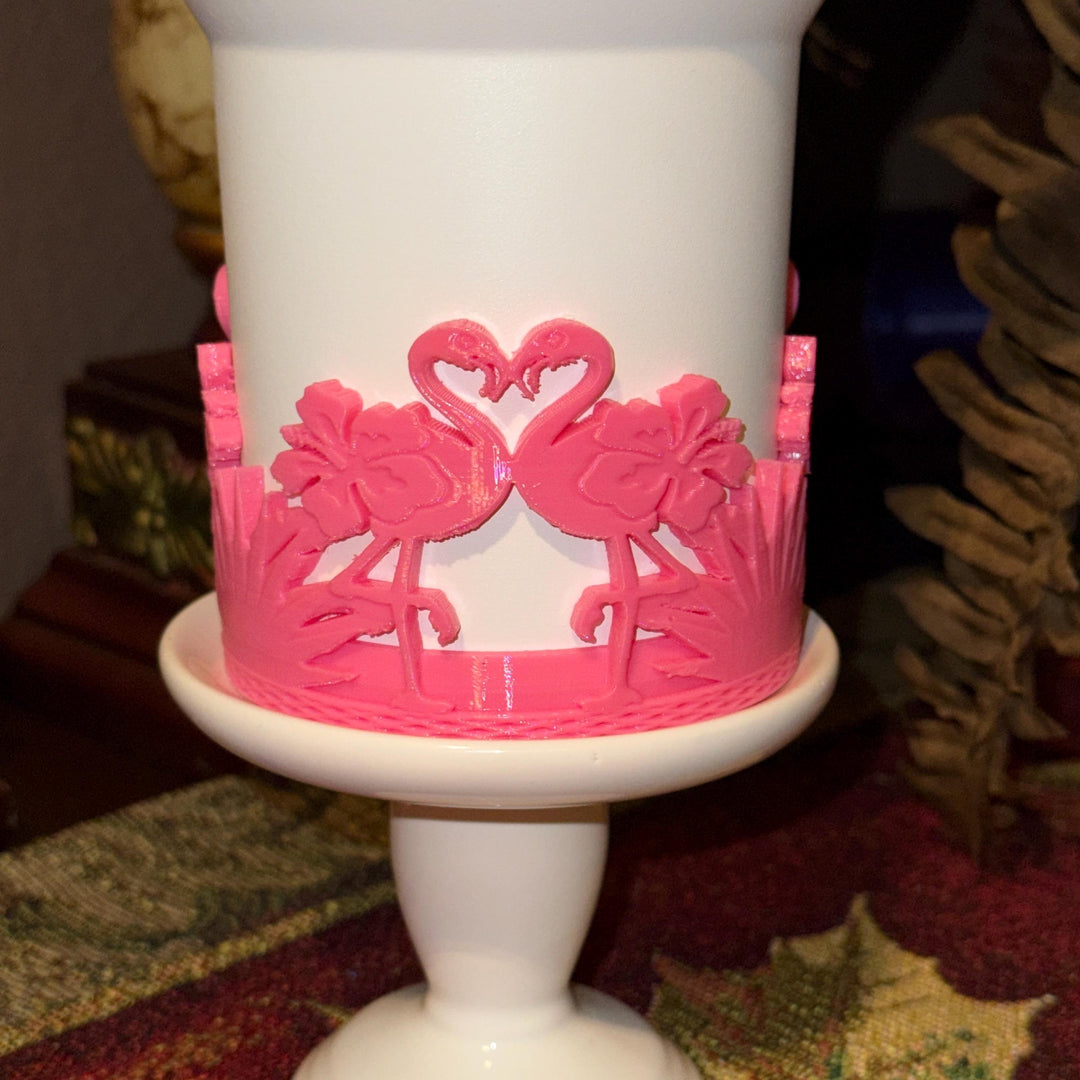 Tropical Flamingo Tumbler Boot, Cabana beach Tumbler Boot Sleeve, Unique Gift, multiple color