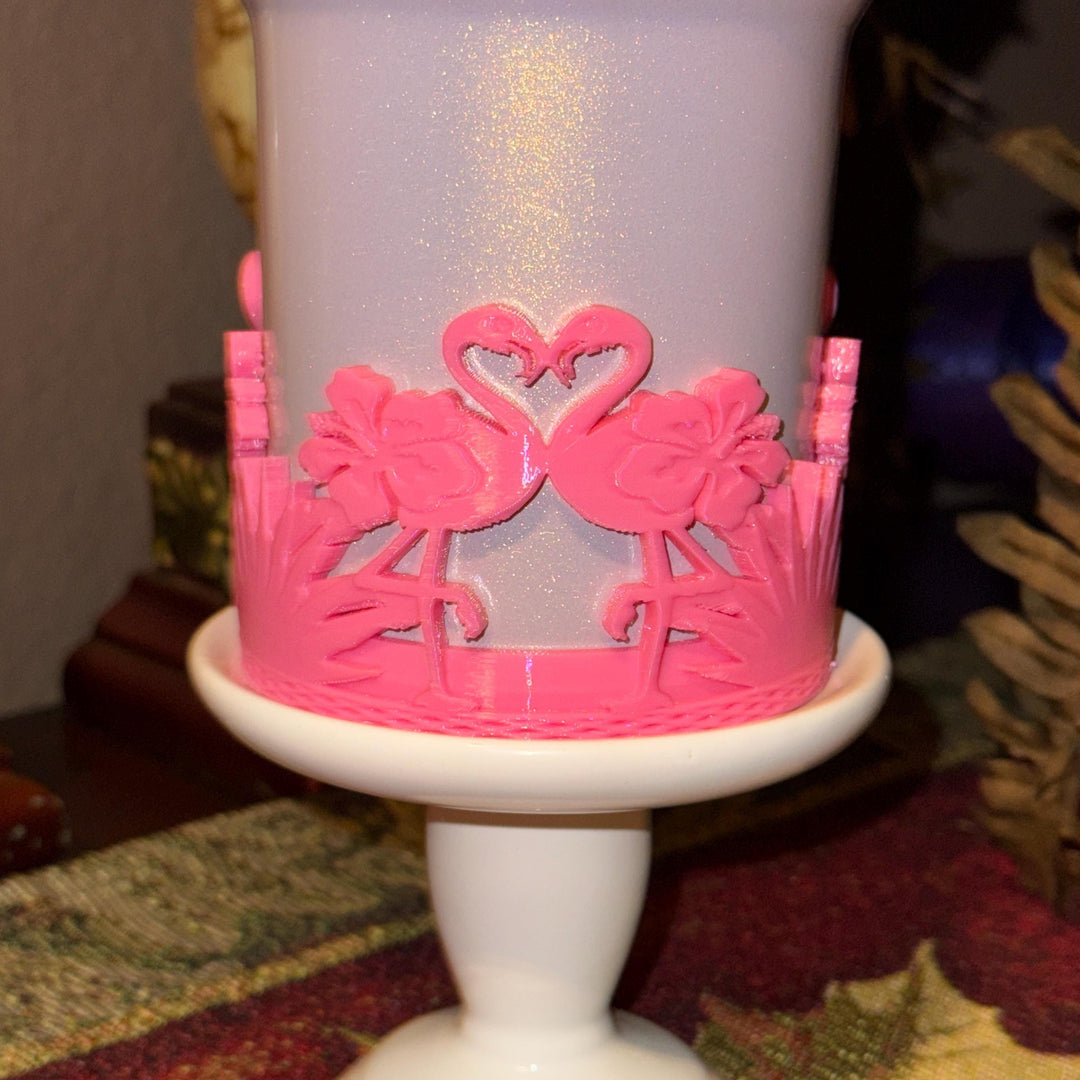 Tropical Flamingo Tumbler Boot, Cabana beach Tumbler Boot Sleeve, Unique Gift, multiple color