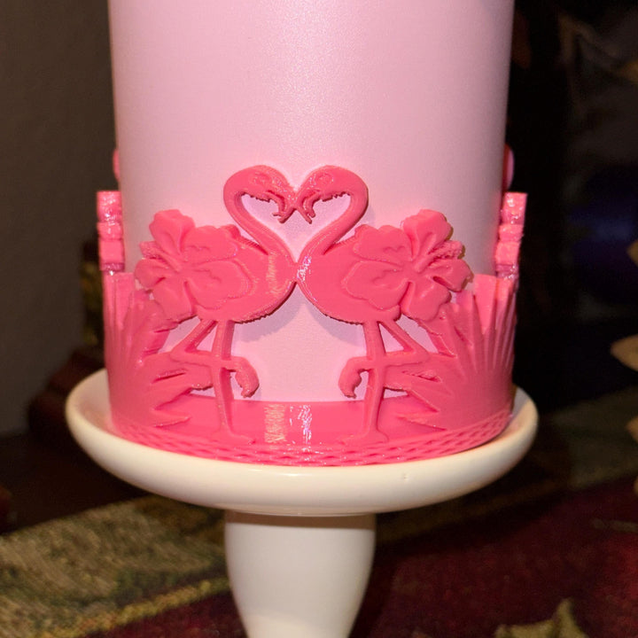 Tropical Flamingo Tumbler Boot, Cabana beach road trip Tumbler Boot Sleeve, Unique Gift, Hydrojug, Stanley, multiple color