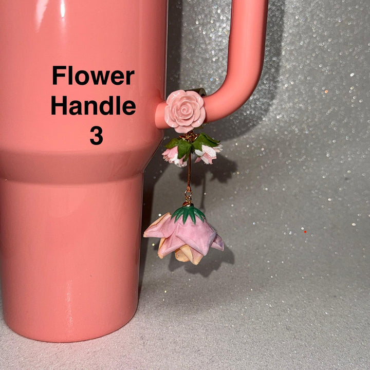 Beautiful Hanging Flower Cup Handle Clip – Magnetic Tumbler Charm Accessory