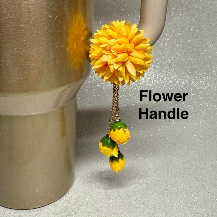 Beautiful Hanging Flower Cup Handle Clip – Magnetic Tumbler Charm Accessory