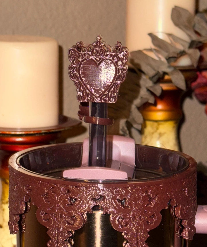 Damask Lace Tumbler Halo or Boot, Straw topper, Stanley accessories, unique gift, rose gold dark brown, Quencher Pro Tour