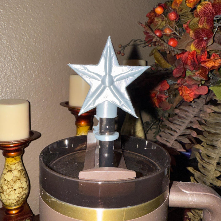 Silver Star Tumbler Boot or Straw Topper, fits Stanley Tumbler, Cup Boot Sleeve, Unique Gift,