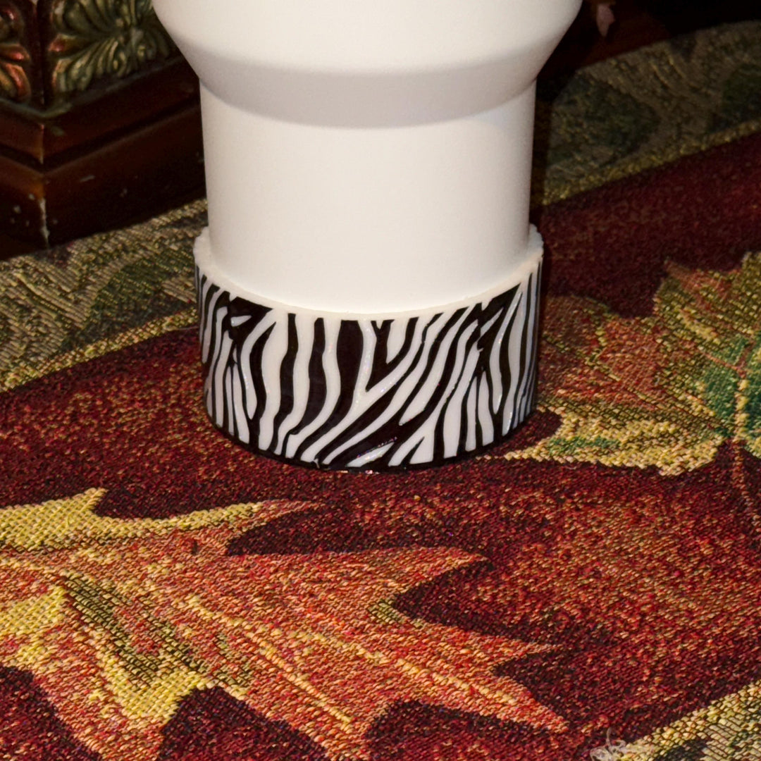 Zebra stripe Tumbler Boot Halo Choker or straw topper, fits your 20/30 or 40 oz Stanley