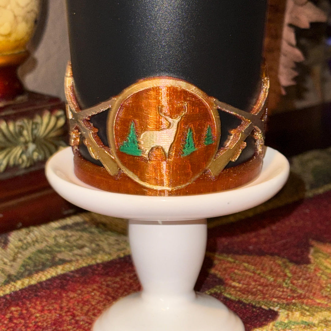 Deer Hunting Tumbler Boot, Fathers Day, fits your 20/30 oz 40 oz Stanley Tumblers, Unique Gift, brown and gold matching colors