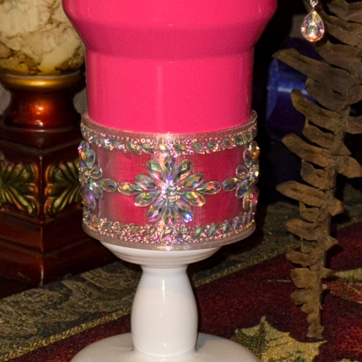 Flower Flat Fancy Irridescent Rhinestone Tumbler Princess Collection, Stanley accessories, unique gift Crown Halo Boot Straw Topper