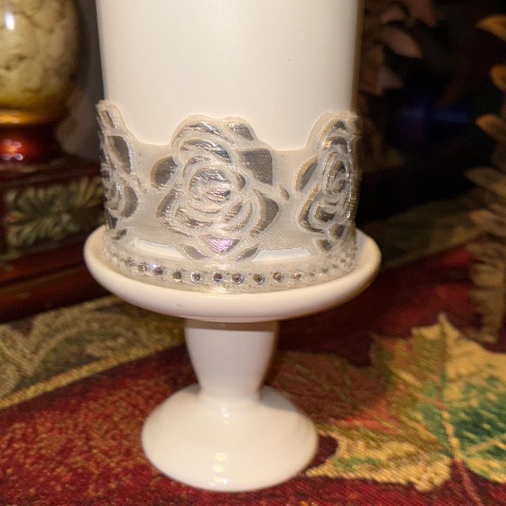 Stunning Translucent Rose with Holograohic Glitter and Silver Tips Tumbler Topper or matching boot, fit Stanley tumbler lids