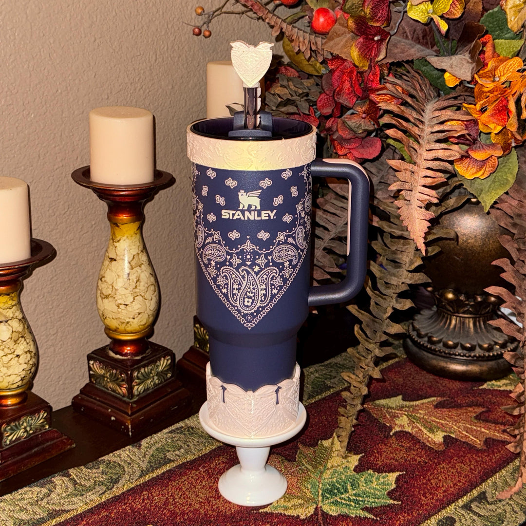 Handkerchief Bandana Western Boot Sleeve, Stanley Blue Corn Paisley, Tumbler Accessories, Unique Gift,
