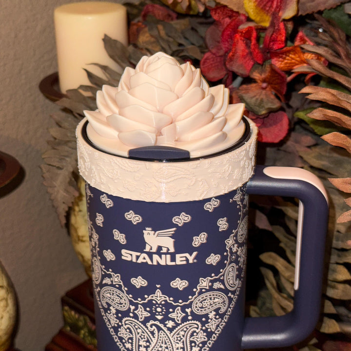 Handkerchief Bandana Western Boot Sleeve, Stanley Blue Corn Paisley, Tumbler Accessories, Unique Gift,