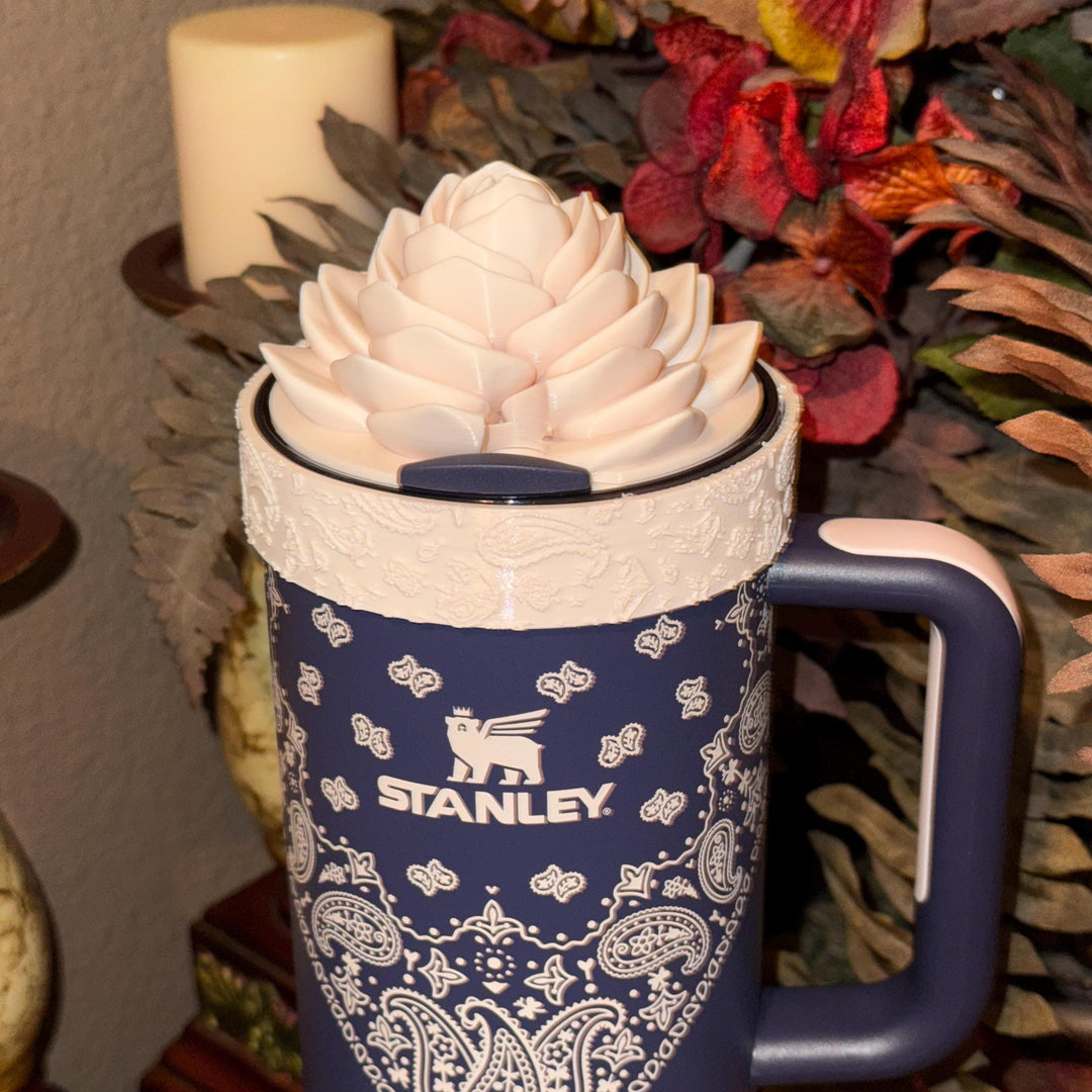 Handkerchief Bandana Western Boot Sleeve, Stanley Blue Corn Paisley, Desert Bloom, Rose Lotus Tumbler Accessories, Unique Gift, BEST SELLER