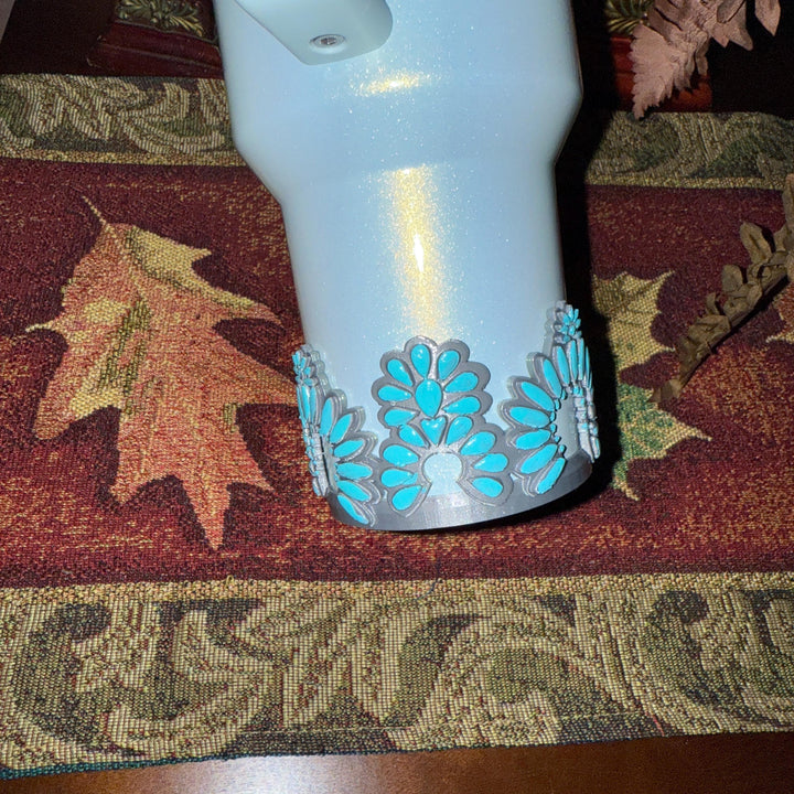 Concho Turquoise Tumbler Boot for Stanley, Drink Sleeve Protective Boot, Country Jewelry, Unique Stanley Accessories Gift