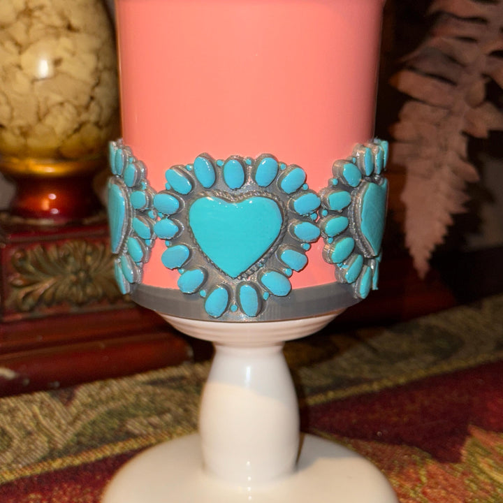 Heart Concho Turquoise Tumbler Boot for Stanley, Drink Sleeve Protective Boot, Country Jewelry, Unique Stanley Accessories Gift