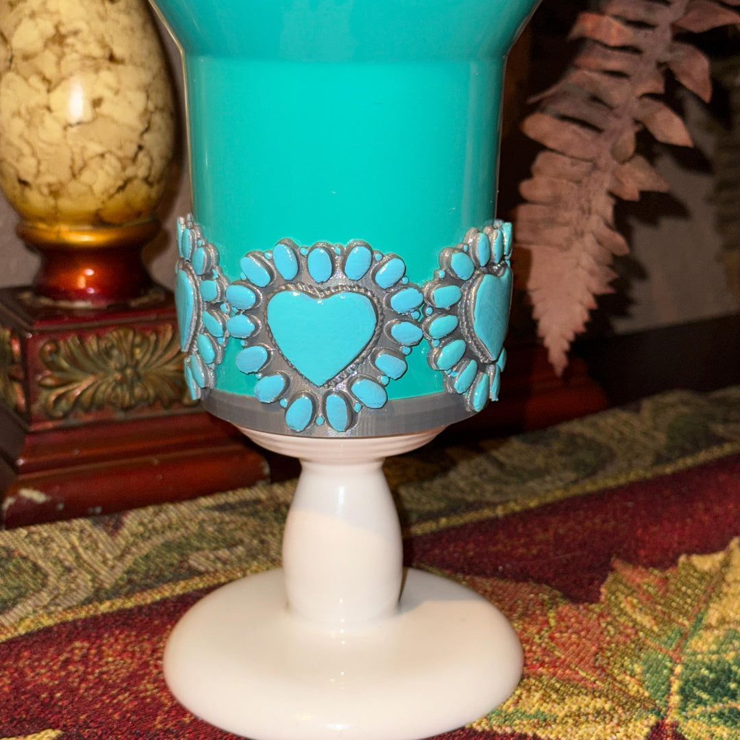 Heart Concho Turquoise Tumbler Boot for Stanley, Drink Sleeve Protective Boot, Country Jewelry, Unique Stanley Accessories Gift