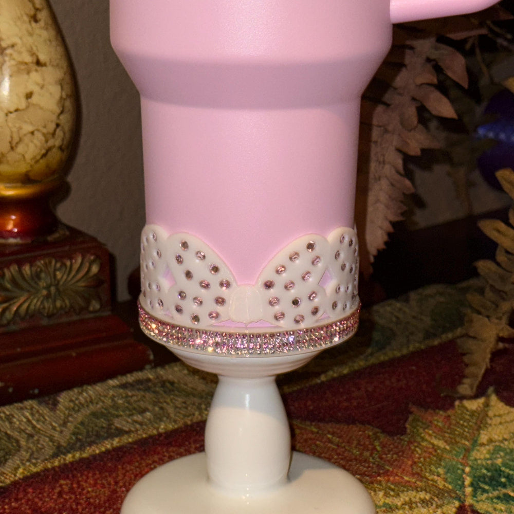 Rhinestone Bow Tumbler Boot, Tumbler Boot Cup Sleeve, Princess Bow, Fit's Stanley, Tumblers Accessories Red Black Pink