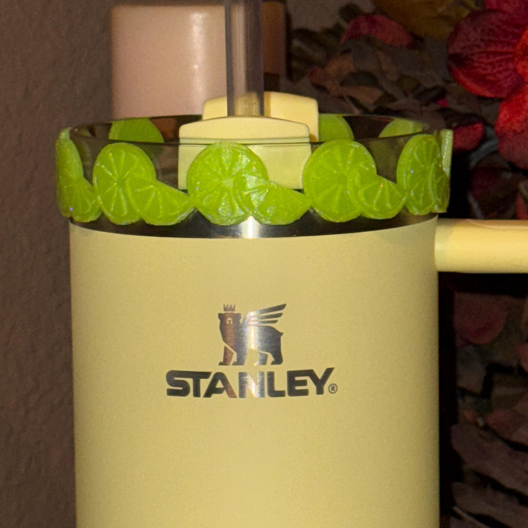 Margarita Lime Tumbler Accessories for Stanley tumblers, Halo Lid Band Bangle Boot, girls night happy hour, Unique Gift