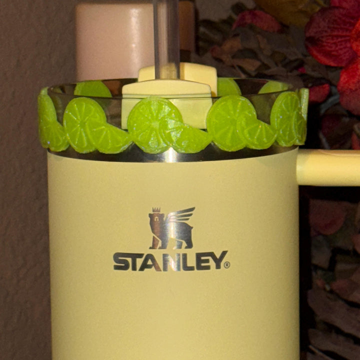 Margarita Lime Tumbler Accessories for Stanley tumblers, Halo Lid Band Bangle Boot, girls night happy hour, Unique Gift