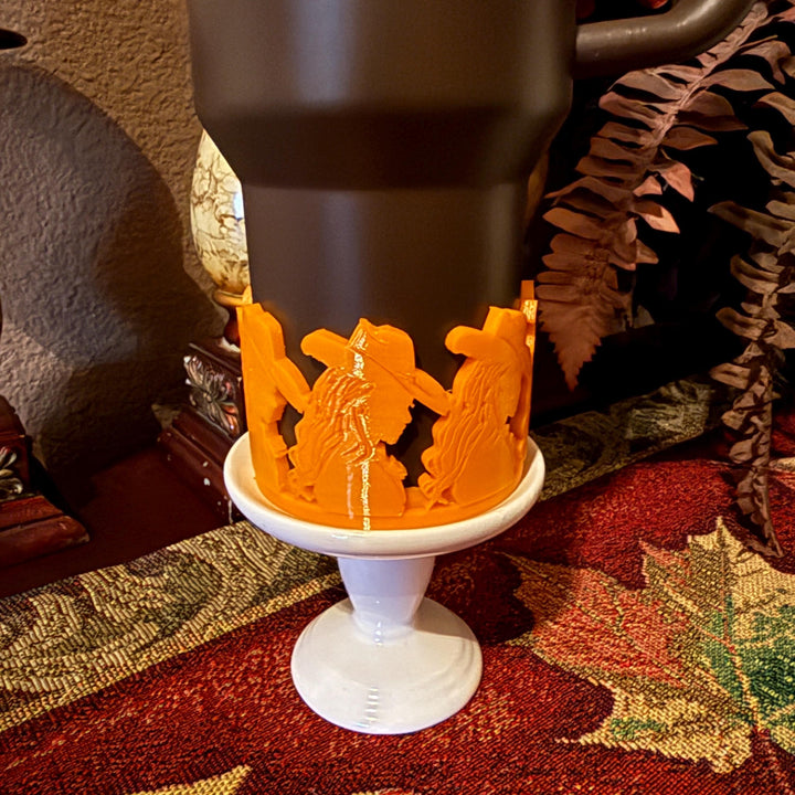 Orange Cowboy Boots Hat Cowgirl Western Camo Tumbler Boot, fits Stanley Tumbler, Cup Boot Sleeve, Unique Gift