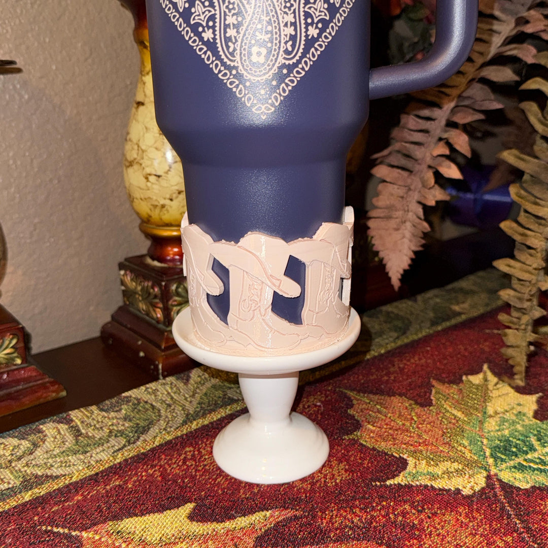 Cowboy Boots Hat Western Boot Sleeve, Stanley Blue Corn Paisley, Desert Bloom, Rose Lotus Tumbler Accessories, Unique Gift, BEST SELLER