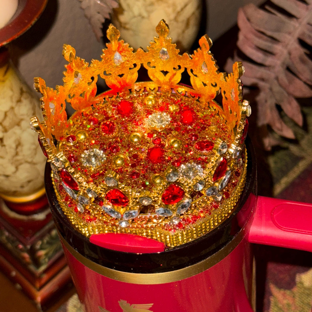 Scarlet Fancy Rhinestone Princess Accessory Collection, Stanley tumblers Crown Topper, Royal Queen Halo Bling Bangle Band Boot Straw magnets