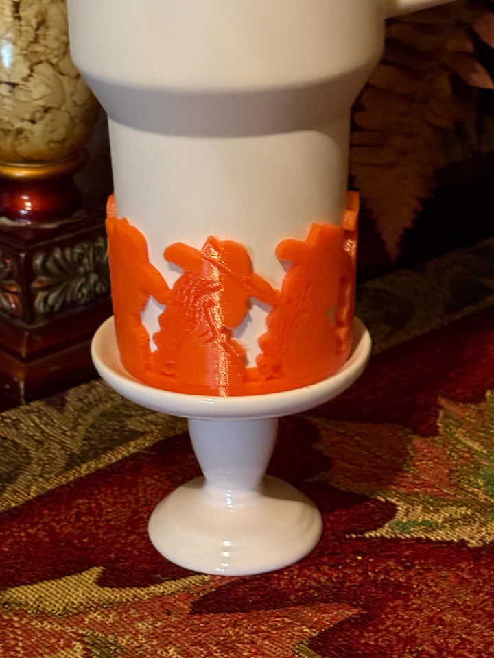 Orange Cowboy Boots Hat Cowgirl Western Camo Tumbler Boot, fits Stanley Tumbler, Cup Boot Sleeve, Unique Gift