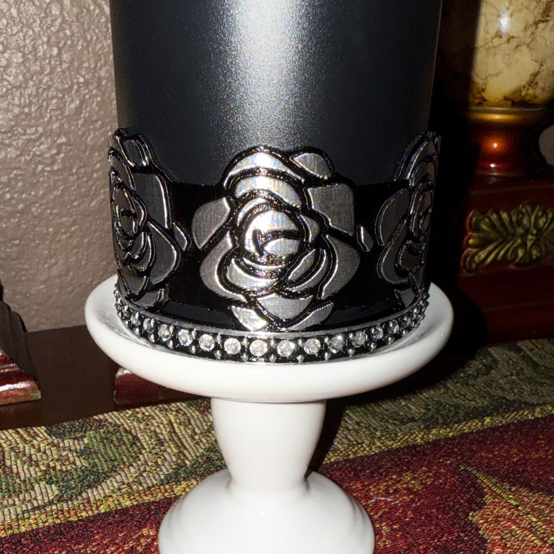 Silver Rhinestone Rose Tumbler Boot, Tumbler Boot Sleeve, Princess Rose, Fit's Stanley Tumblers, Protective Sleeve, black clear HOT SELLER