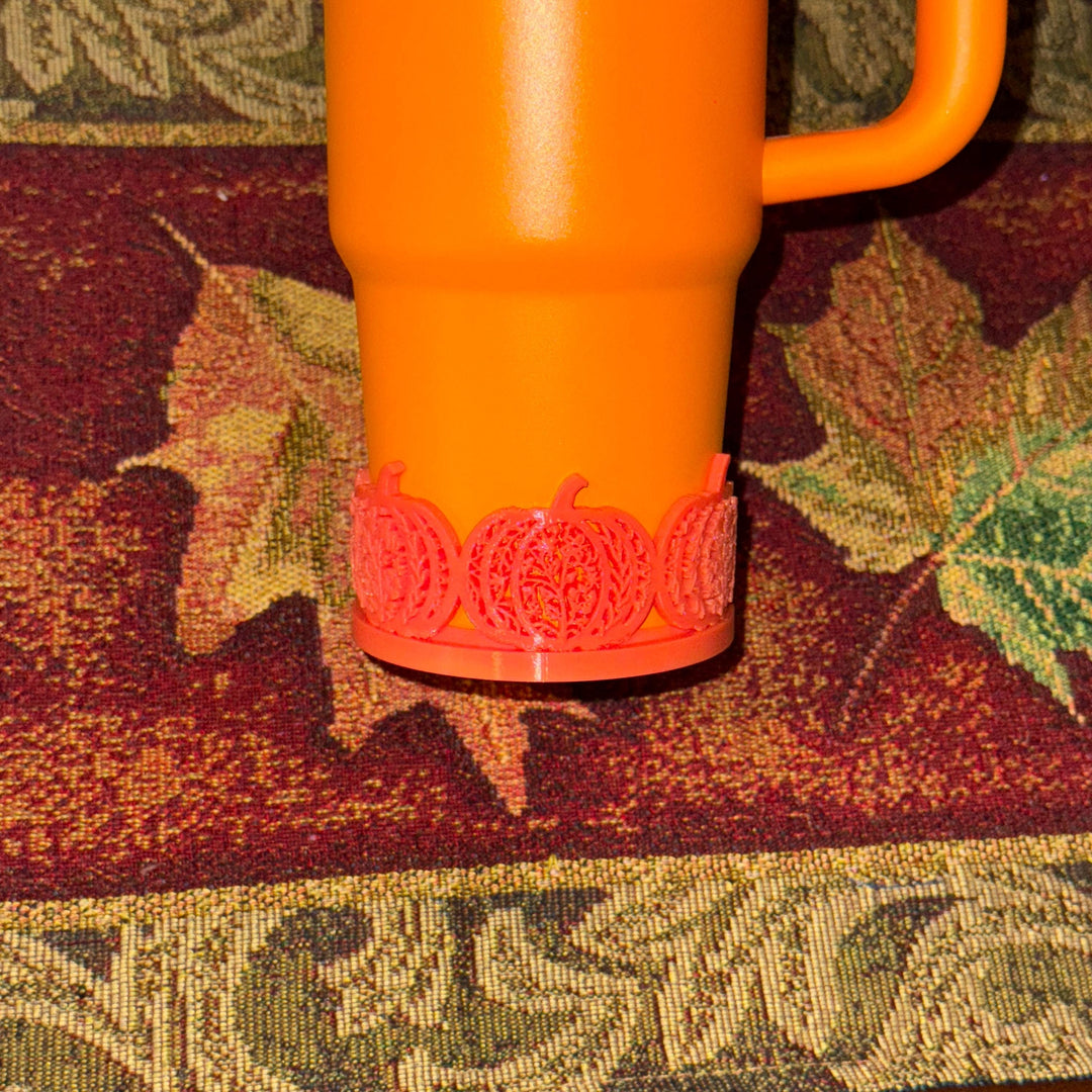 Detailed Halloween Pumpkin Tumbler Boot, Black Orange Halloween Cup Sleeve, Festive Accessories for 30 and 40 oz Tumblers, Unique Gift