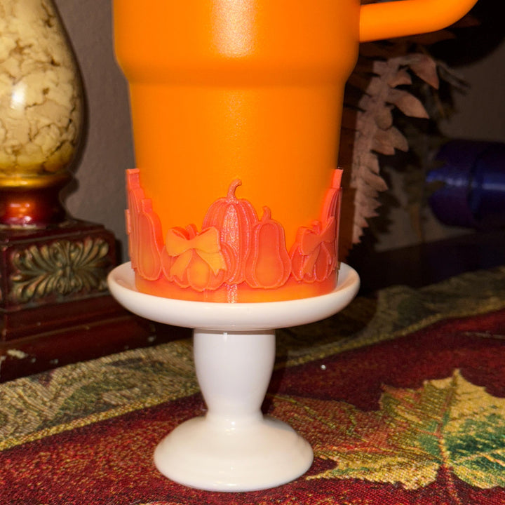 Fall Harvest Pumpkin Tumbler Boot, Orange color-changing Halloween Tumbler Sleeve, Festive Tumbler Accessories for 30 and 40 oz Tumblers