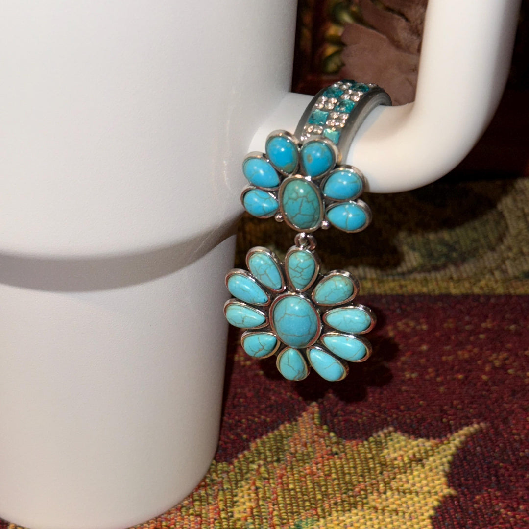Heart Concho Turquoise Tumbler Boot for Stanley, Drink Sleeve Protective Boot, Country Jewelry, Unique Stanley Accessories Gift