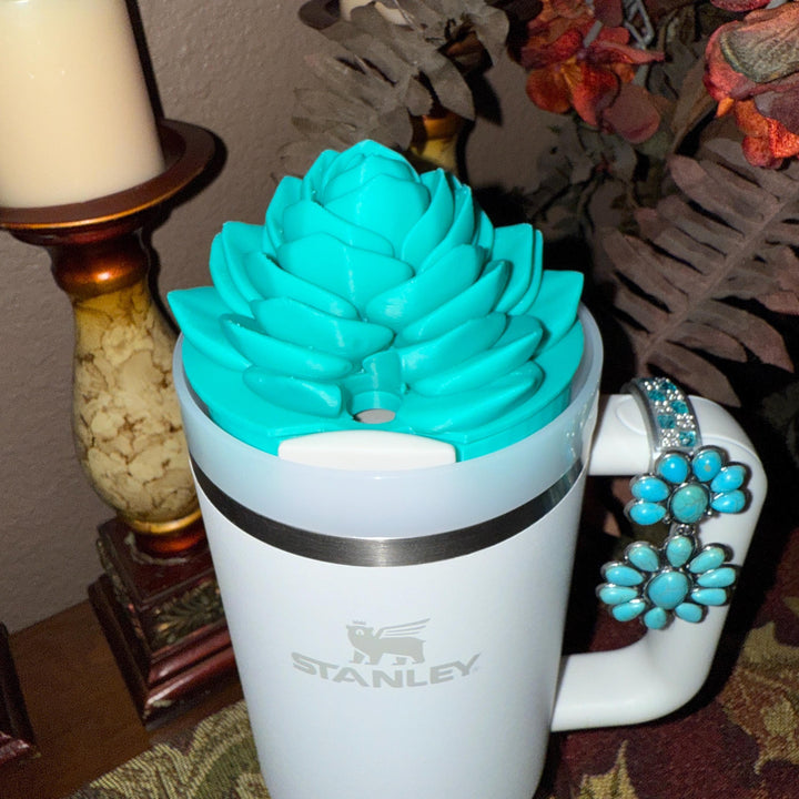 Heart Concho Turquoise Tumbler Boot, straw topper, lid topper, handle charm Stanley, Drink Sleeve Protective Boot, Unique jewelry