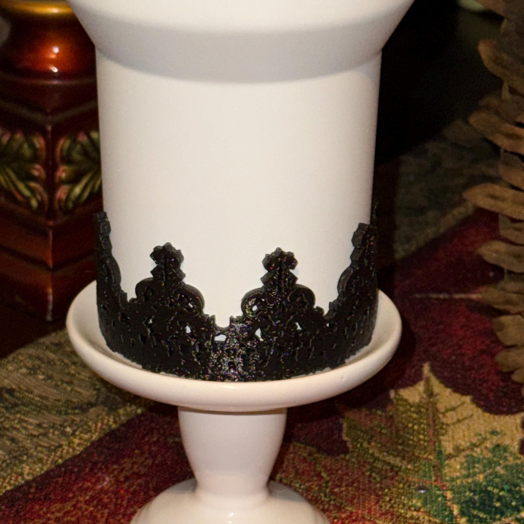 Black Fancy Damask Lace Tumbler Boot or Halo, Tumbler Boot Sleeve, fits your Stanley Tumblers, Unique Gift
